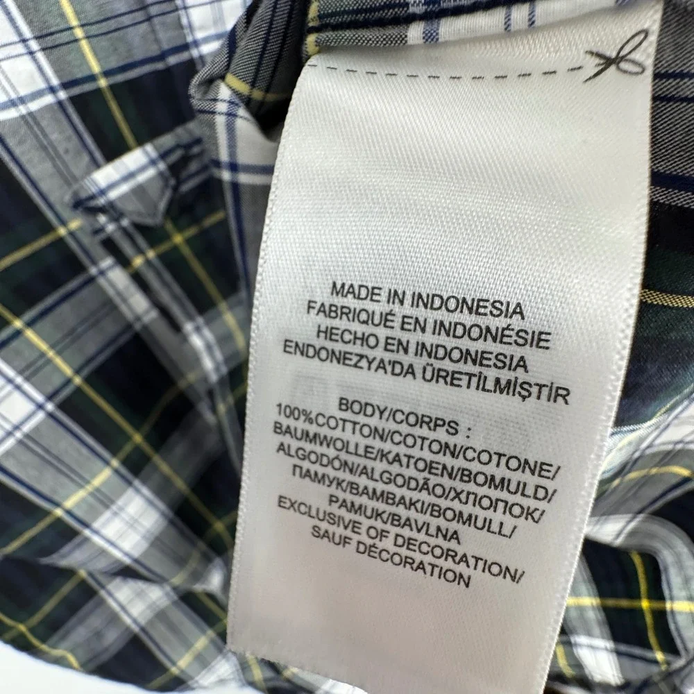 Ralph Lauren Boys 6 Plaid Button Down Shirt Long Sleeve Blue Green Holiday NWT